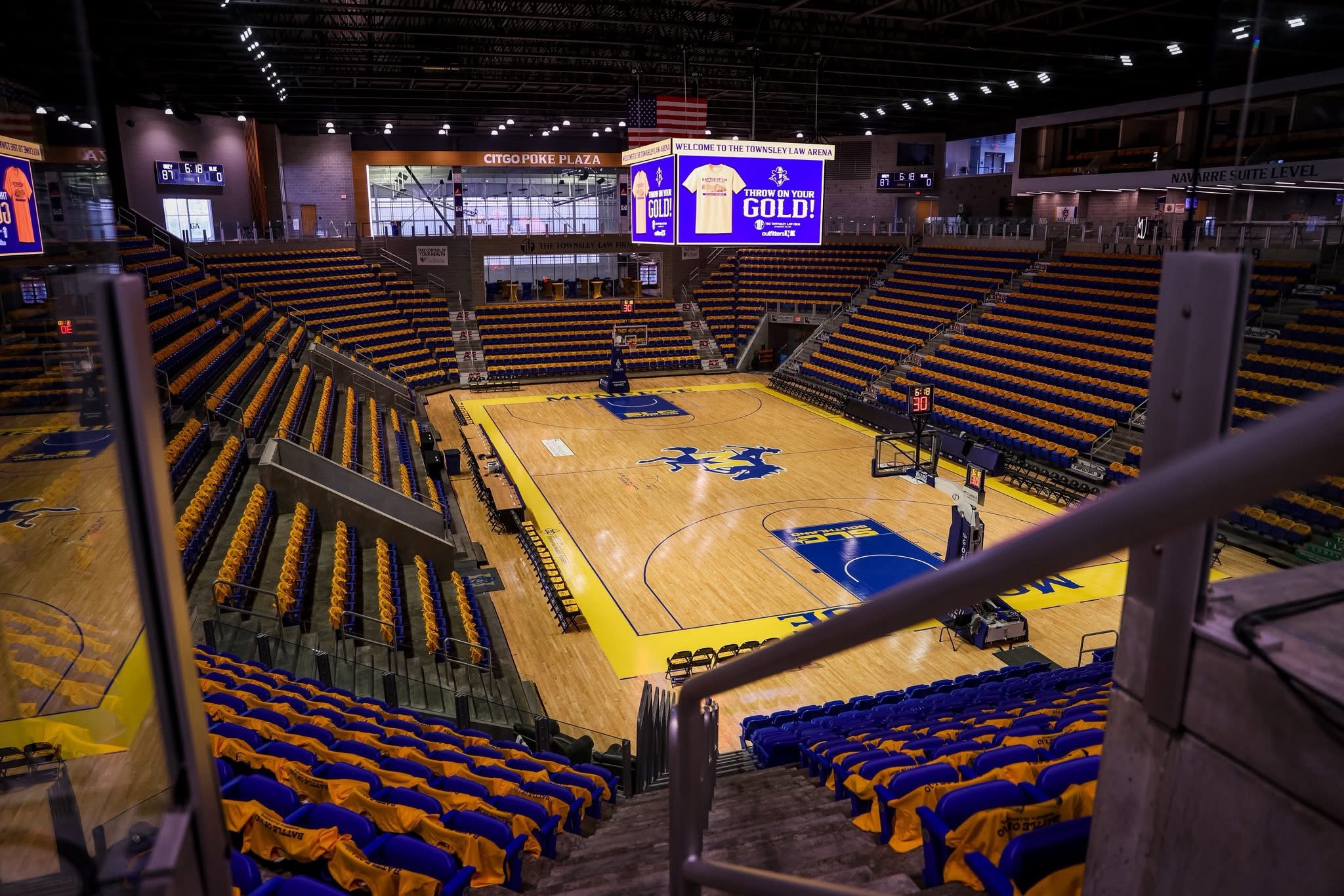 Gold Game t-shirts on seats — Battle of I-10